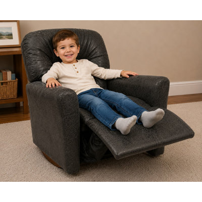 Kids Rocker Recliner Chair - Distressed Gray