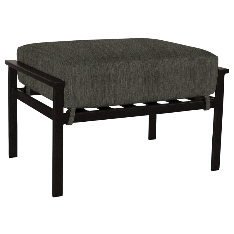 Marin Outdoor Ottoman, Carbon Black, Sahara Cafe