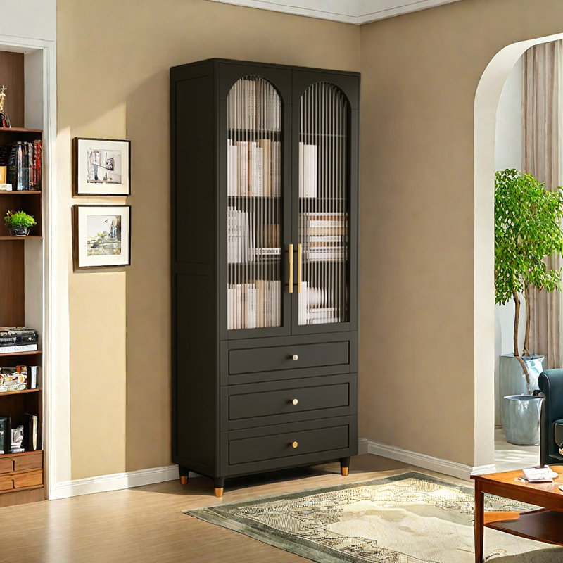 Light luxury black bookcase