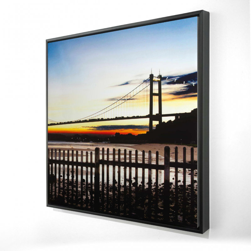 Pont par Sunset - Toile encadrée orange pour la décoration intérieure