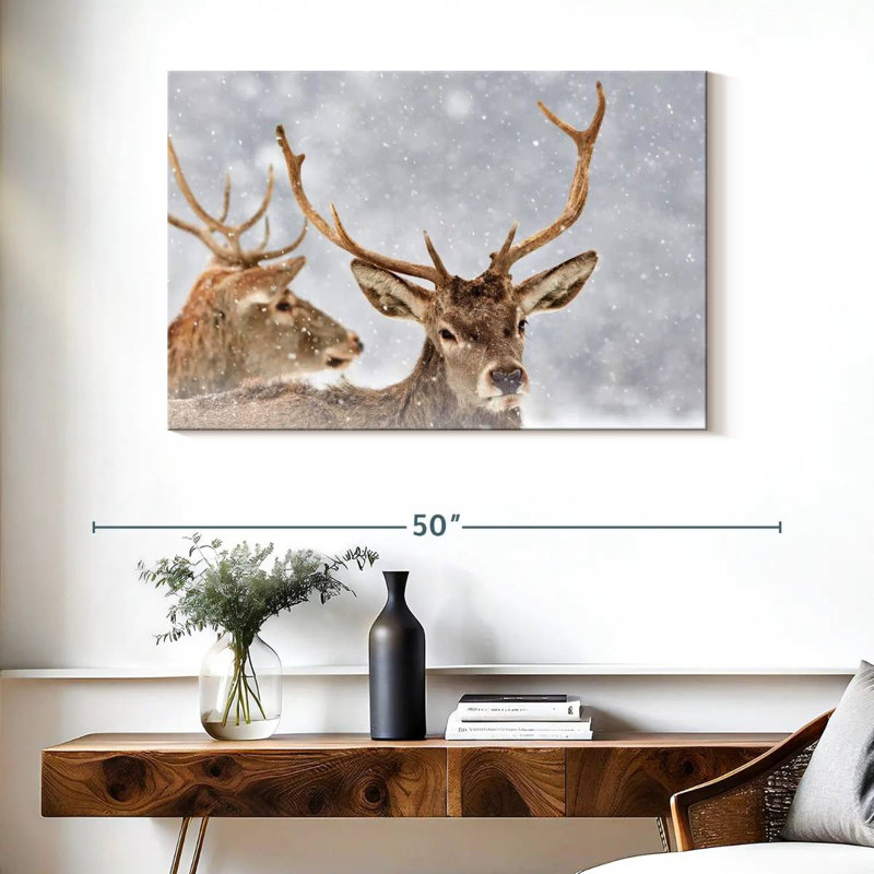 Cerf rouge d'hiver Brampt, H 26 po x l 39 po