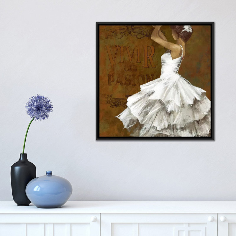 «La Dance II», impression sur toile, H 18 po x l 18 po x P 1,5 po, Toile avec cadre noir, Pas de tapis