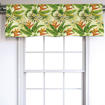 Sateen Floral Ruffled Window Valance
