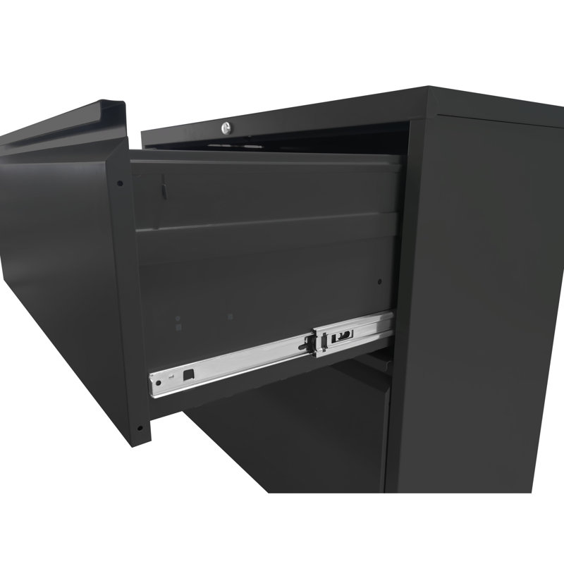 2 Drawer Metal File Cabinet With Lock - Home Office Essential Steel Construction Smooth Movement Tilt Accommodates A4 Legal/Letter Size Files Vertical Office/Home Must-Have Item Structure Feature For