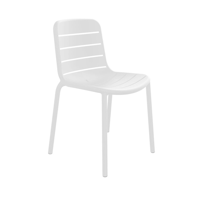 Gina Outdoor Dining Side Chair, White