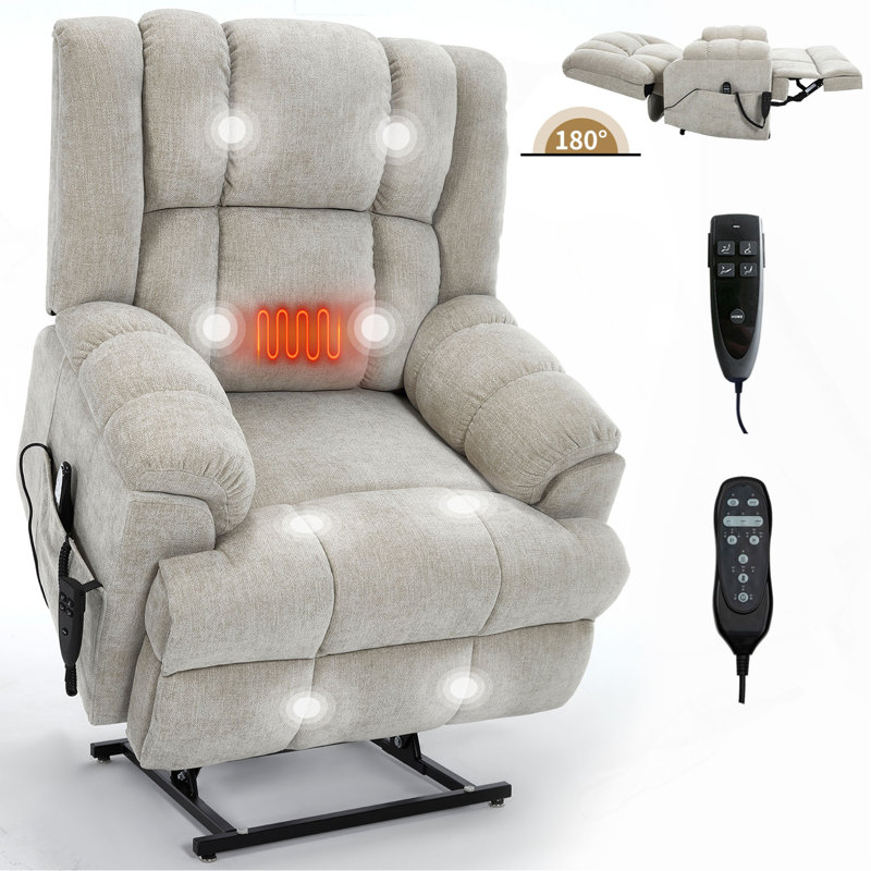 Massage inclinable à deux moteurs avec position infinie et massage électrique jusqu'à 350 LBS, Beige