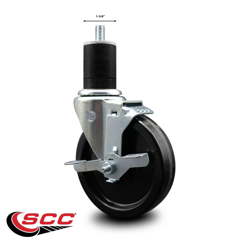Phenolic Swivel 1-3/4 Inch Expanding Stem Caster with Brake SCC