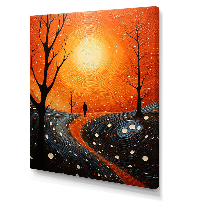 Orangeraie aérienne, pointillisme, salon, art mural, H 44 po x l 34 po x P 1,5 po, Toile tendue