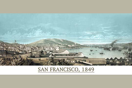 «San Francisco in 1850» par Ibbotson, impression, 20 po x 30 p