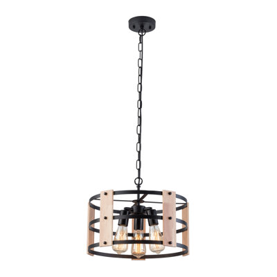 3 - Light Dimmable Kitchen Island Drum Chandelier