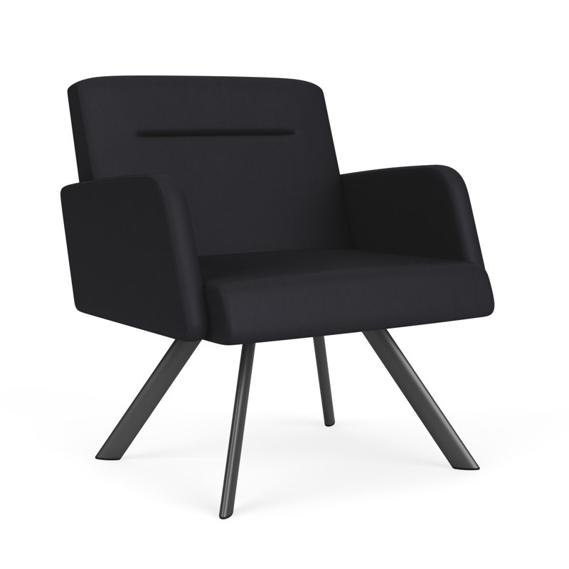 Fauteuil de réception en osier Willow, Gris anthracite, Noir Patriot Plus - nettoyez le vinyle avec un lin