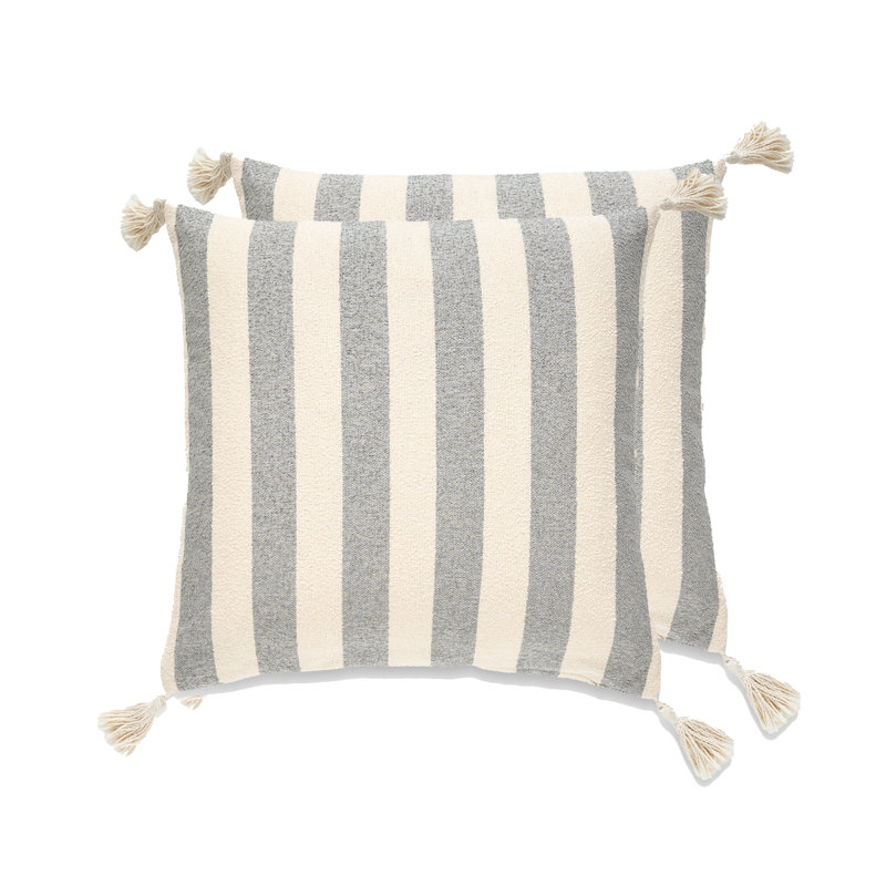 Housse de coussin French Stripe seulement - ensemble de 2, Gris
