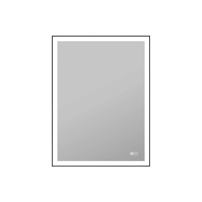 Edlun Bathroom Framed LED Mirror Anti-Fog With Dimmable Light Touch Sensor And Memory Function, 32" x 24", Matte Black