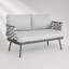 Causeuse et table en acier Mariano, gris, corde durable résistante aux intempéries, coussins hydrofuges, assemblage facile