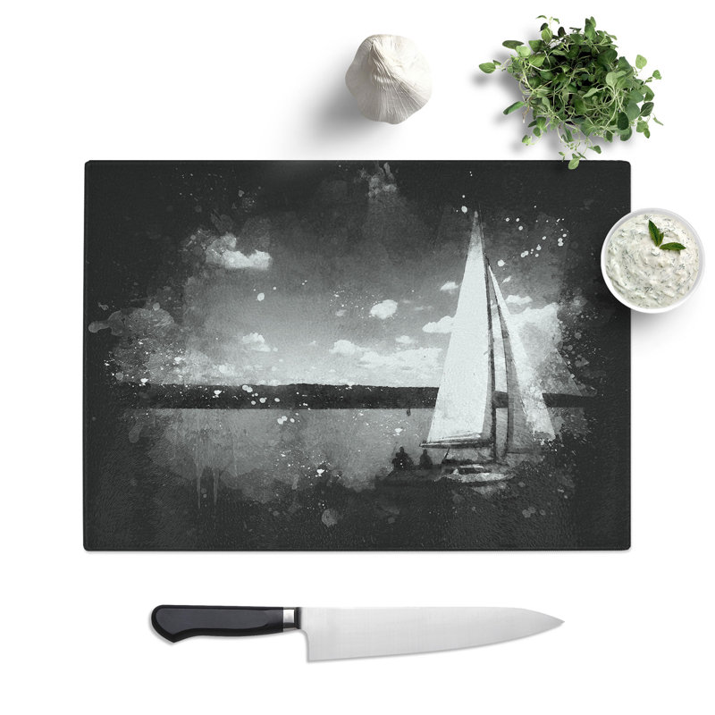 Sailing Boat Vol.3 Paint Splash Chopping Board, 28.5cm W x 39cm L