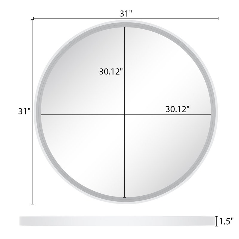 Miroir Karrina, Blanc, 31 po x 31 po