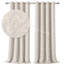 MHG Living Eyelet 100% Cotton Curtains - 2 Panels - Darkening Jacquard Curtain Pair for Bedroom & Living Room-128949103