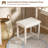 Built-In Outlets Makeup Desk With Mirror And Light- Vanity Set Table With Chair & Drawers-920399349