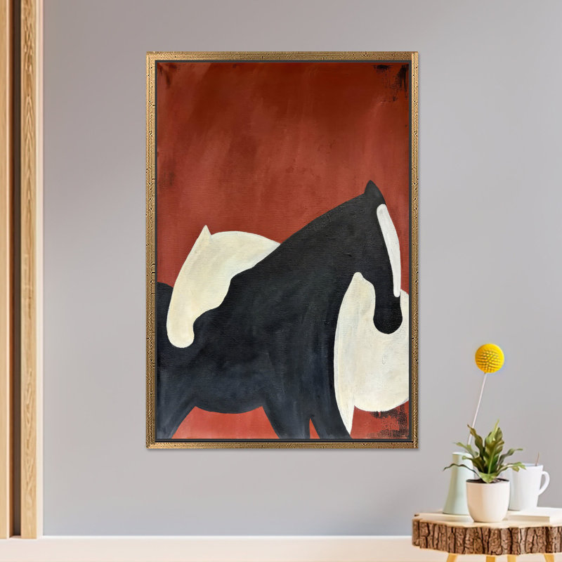 «Abstract Horse», reproduction d'art sur toile abstraite, décor de maison minimaliste 1P, H: 47,3 po x l: 35,5 po