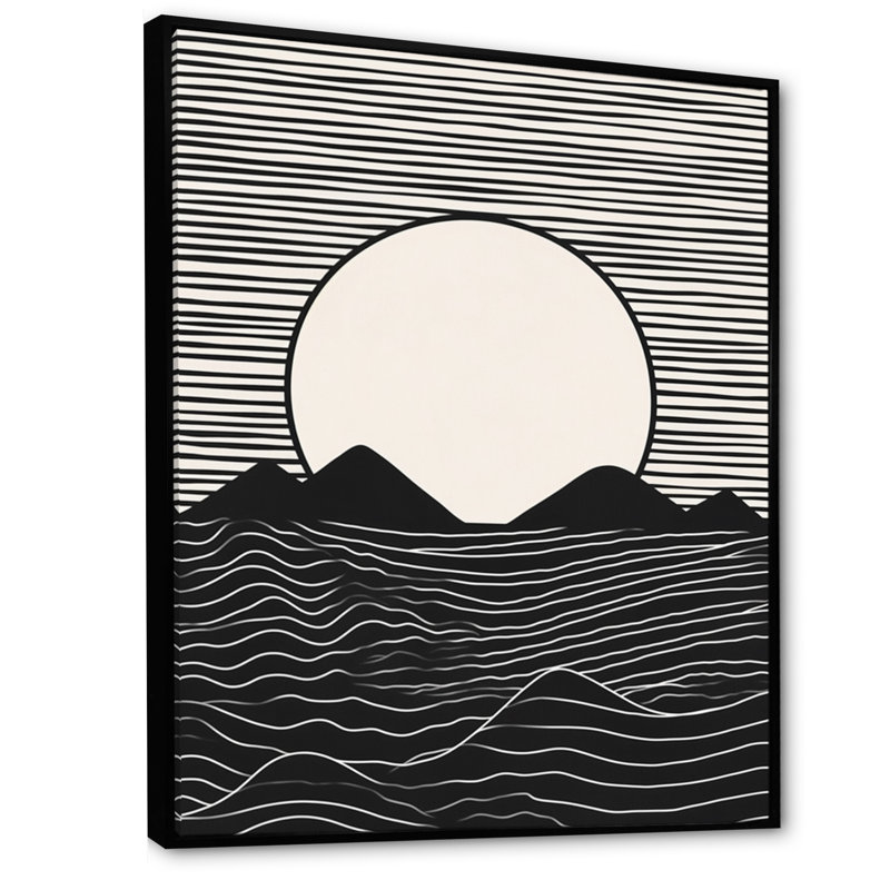 Simple horizon I sur toile, Cadre flottant noir, H 44 po x l 34 po x P 1,5 po