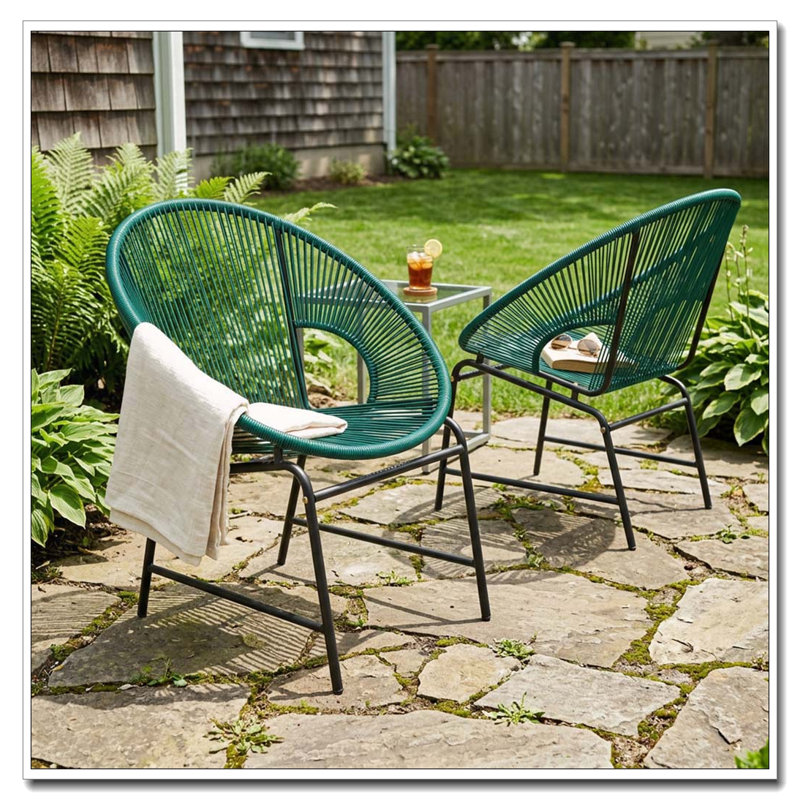 Ensemble de chaises de patio en osier, Blanc