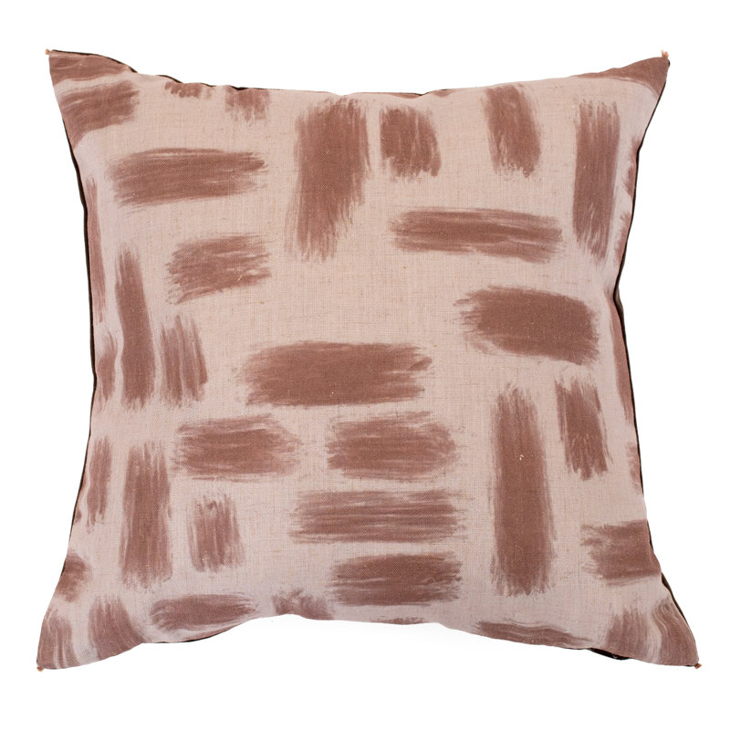 Abstract Sqaure Throw Cushion, Taupe
