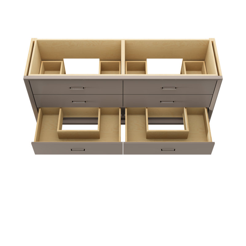 Alexandra Double Drawer Bath Vanity, Taos Taupe, Satin Nickel, 72"