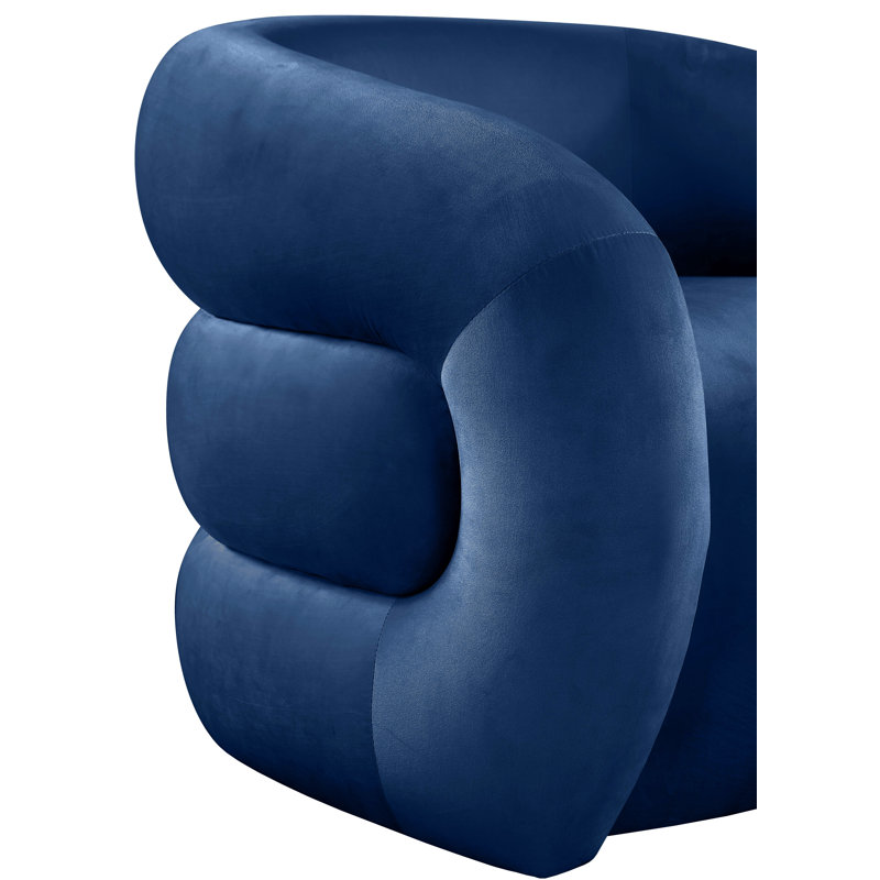 Fauteuil en velours l 33 po Roxbury, Velours bleu marine