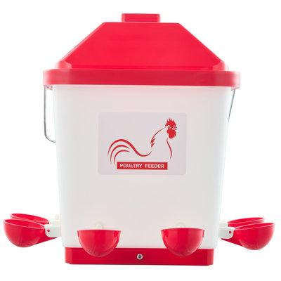 Abreuvoir automatique pour poules de 5 gallons (environ 19 litres), 6 orifices d'abreuvement, remplissage automatique du godet, abreuvoir à gravité avec poignée et joint d'étanchéité en caoutchouc, matériau PP étanche, conception anti-gaspillage, conçu pour les poules