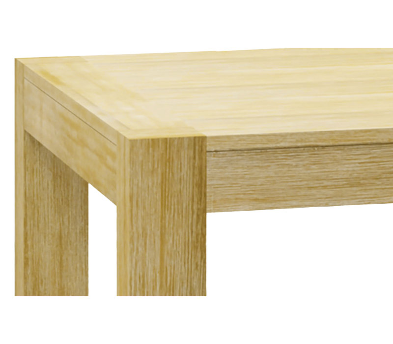 Arieh Acacia and Eucalyptus Rectangular Solid Wood Top with Solid Wood Base Dining Table, Light Yellow Wood