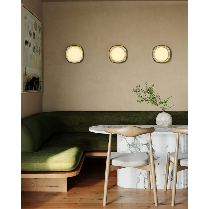 Pebble 8-in Silver dimmable LED Flush Mount, Chrome