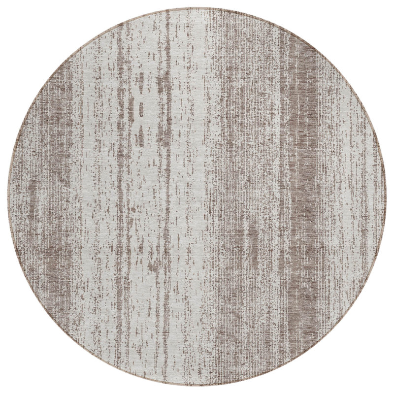 Tapis intérieur lavable rayé ivoire 8 pi