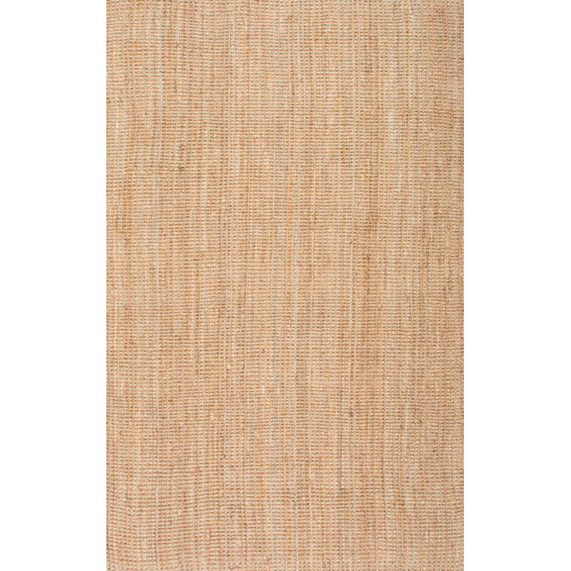 Tapis en jute tissé à plat à la main campagnard Waring, Rectangle 5 pi x 8 pi