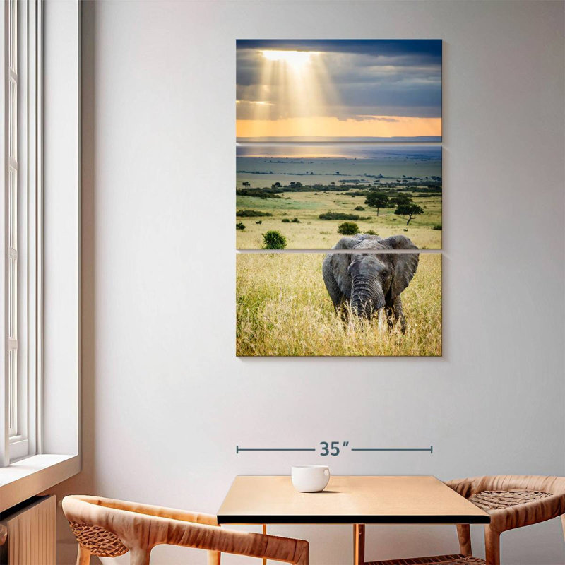 Brampt Savanna Elephant, 65" H x 42" W