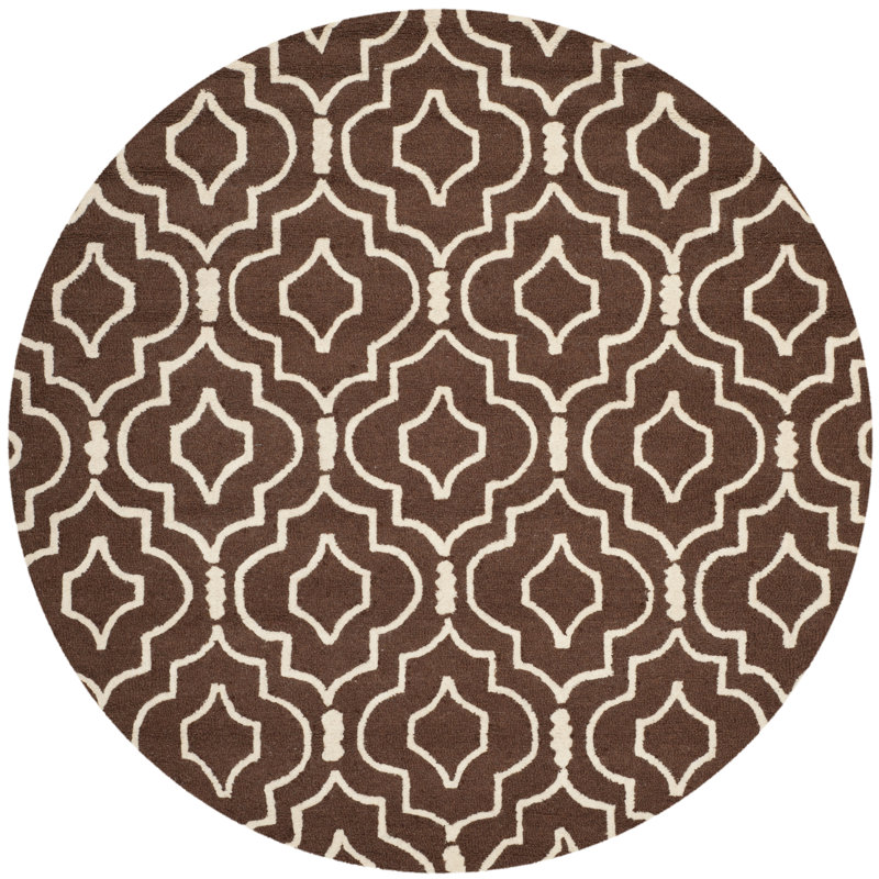 Cambridge Hand Tufted Wool Geometric Rug, Round 6'