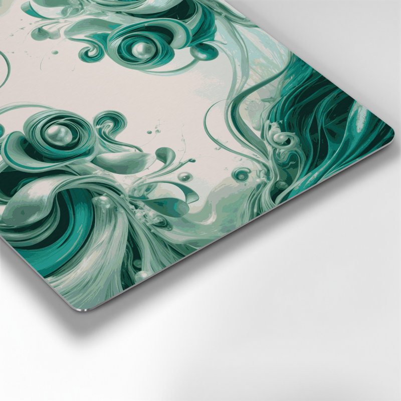 Art mural abstrait en métal vert 49, H 32 po x l 32 po