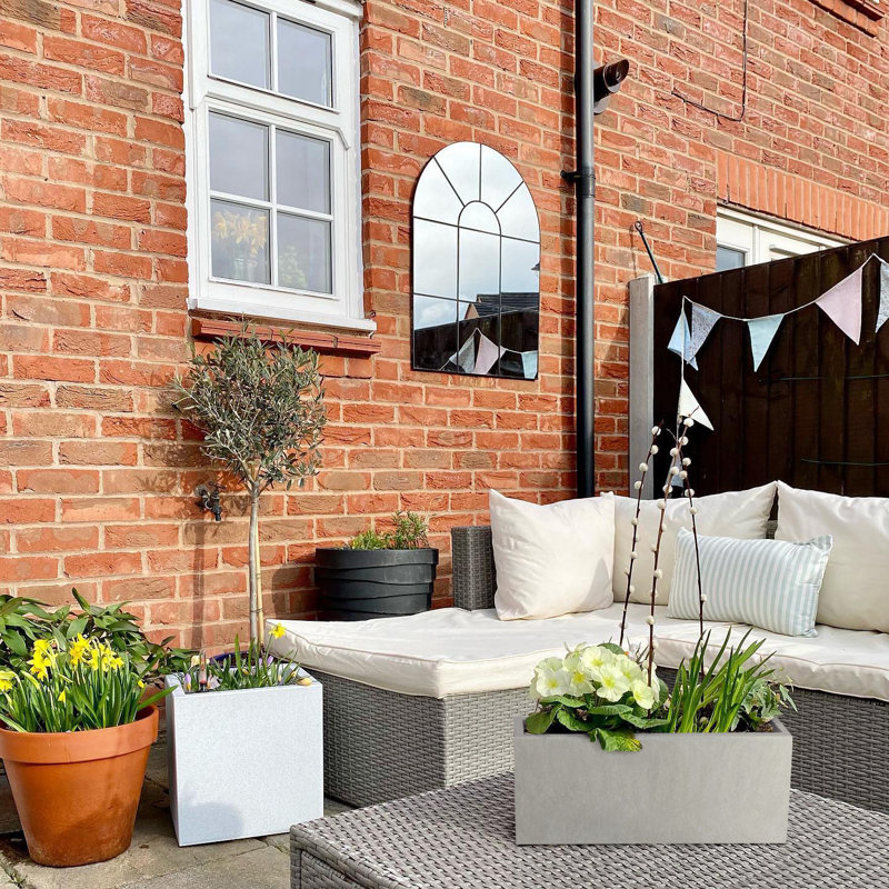Window Box Planter, Grey, 17.5cm H x 40cm W x 17cm D