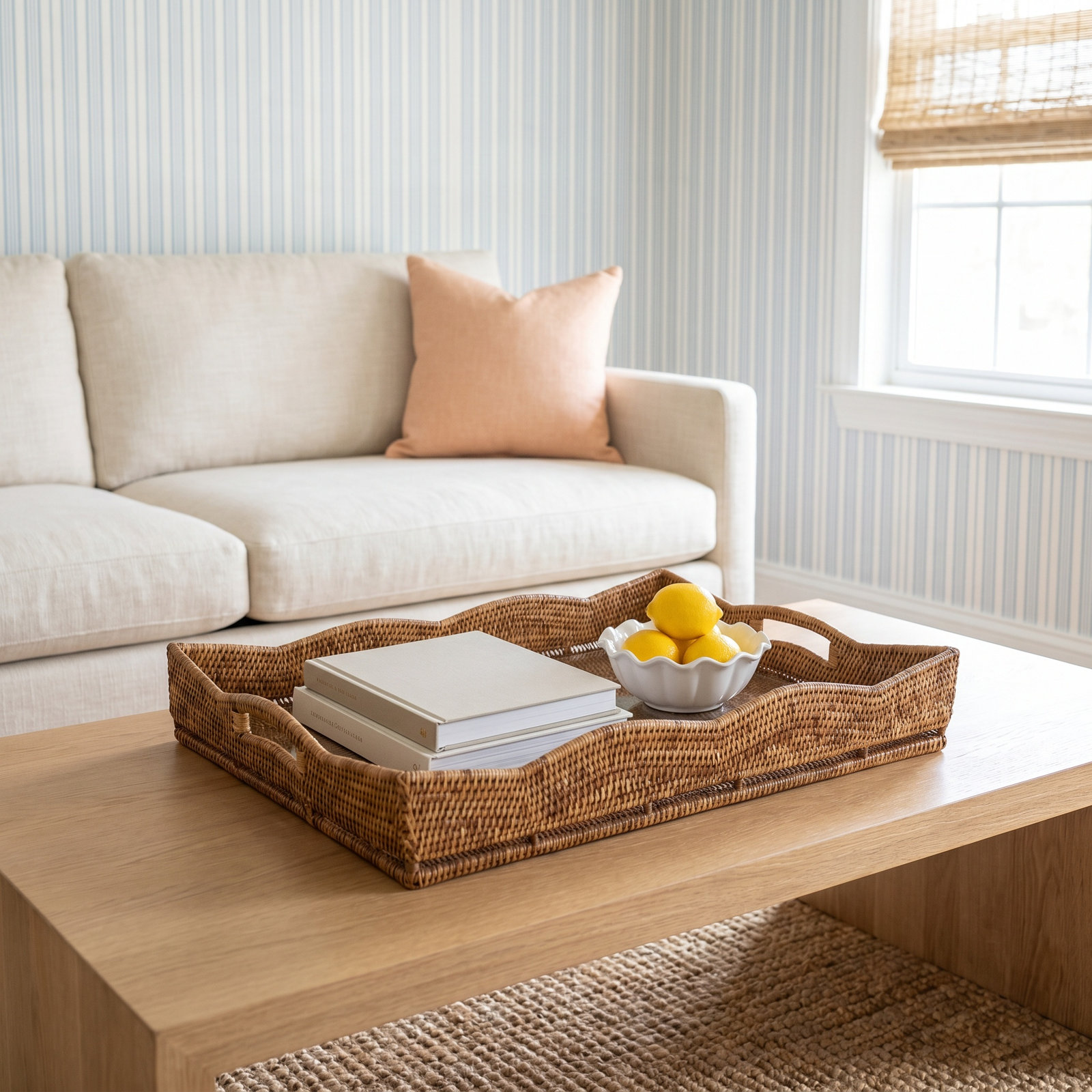Landry Decorative Tray, With Glass, Honey Brown