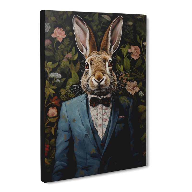 Hare In A Suit Painting No.4 - Single Picture Frame Print, 50cm H x 35cm W x 3cm D