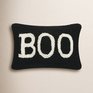 Halloween Textured Wool Lumbar Throw Pillow
