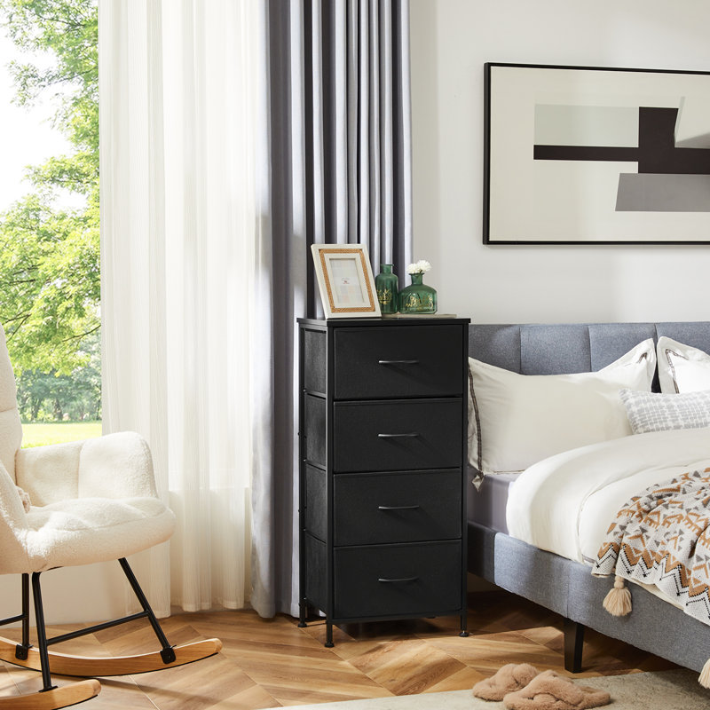 Sybella 8 Drawers Storage Dresser Chest, Black