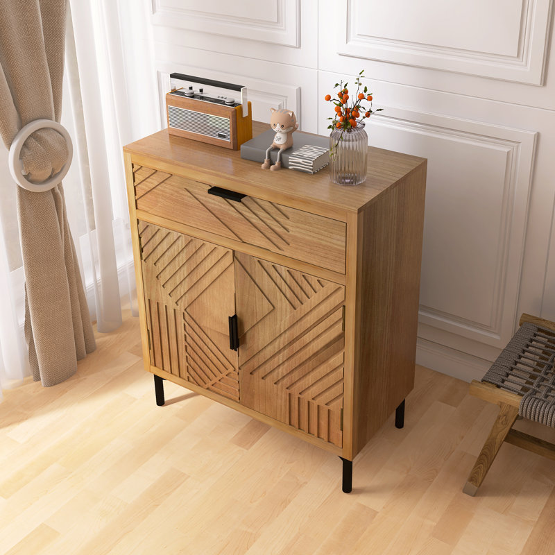 2-Doors Accent Cabinet with Modeled After an Antique, 28''Wx14''Dx34.5''H