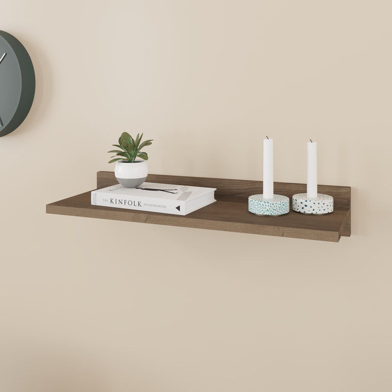 Dragon Floating Shelf Modern Wall-Mounted Storage for Stylish Home Decor, Dark Oak