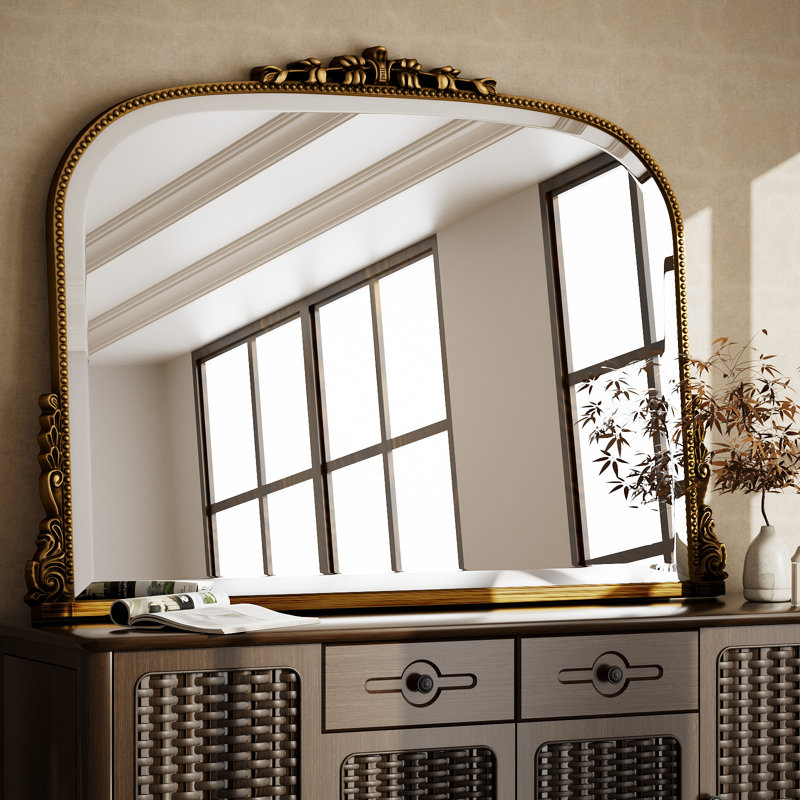 Resin Framed Accent Mirror , Gold, 81.3cm x 111.8cm
