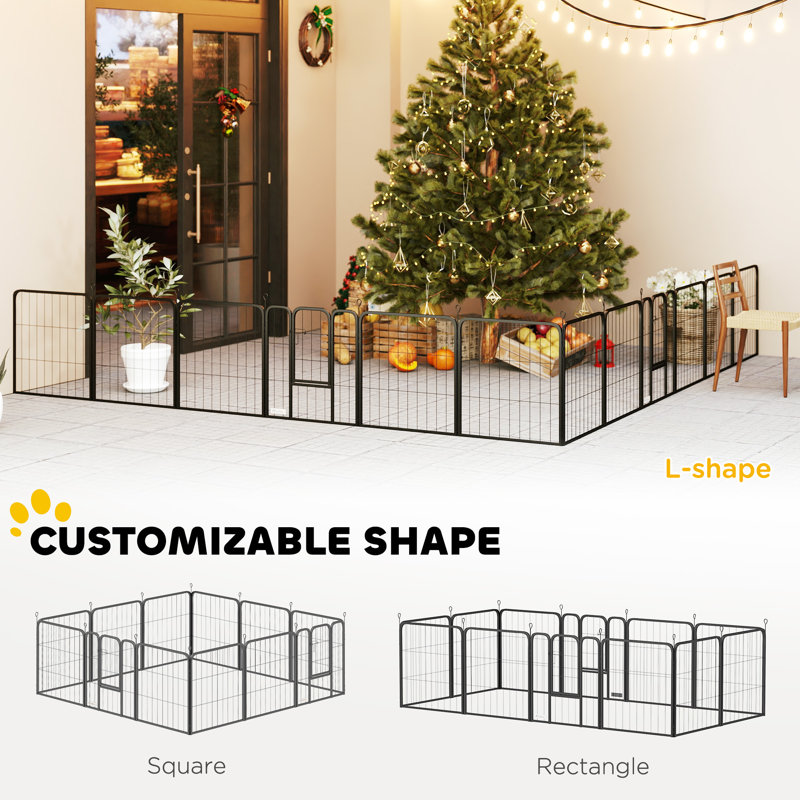 Steel Exercise Pen, 60'' H x 168'' W x 168'' D