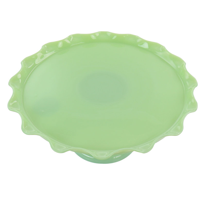 Green Jadeite Glass Round Cake Stand