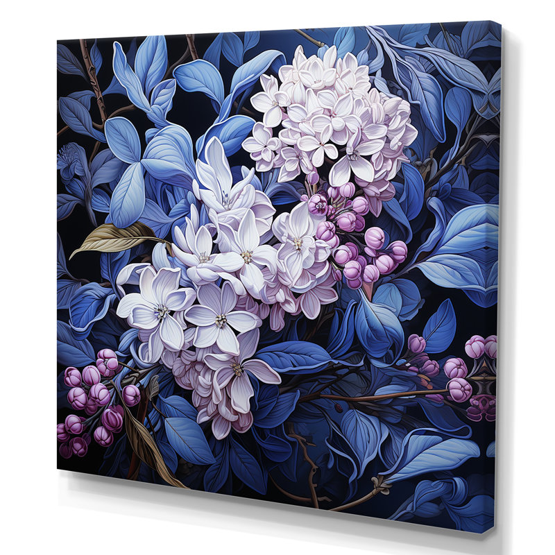 «Blue Garden of Lilacs II» sur toile, Toile tendue, H 24 po x l 24 po x P 1 po