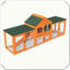 Grand refuge pour lapins 2 aires de jeu Poignées Rampes Plateau amovible Toit imperméable
