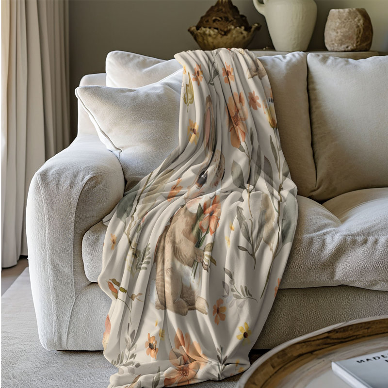 Boho Bunny - 1 pièce Sherpa Premium, L 50 po x L 60 po