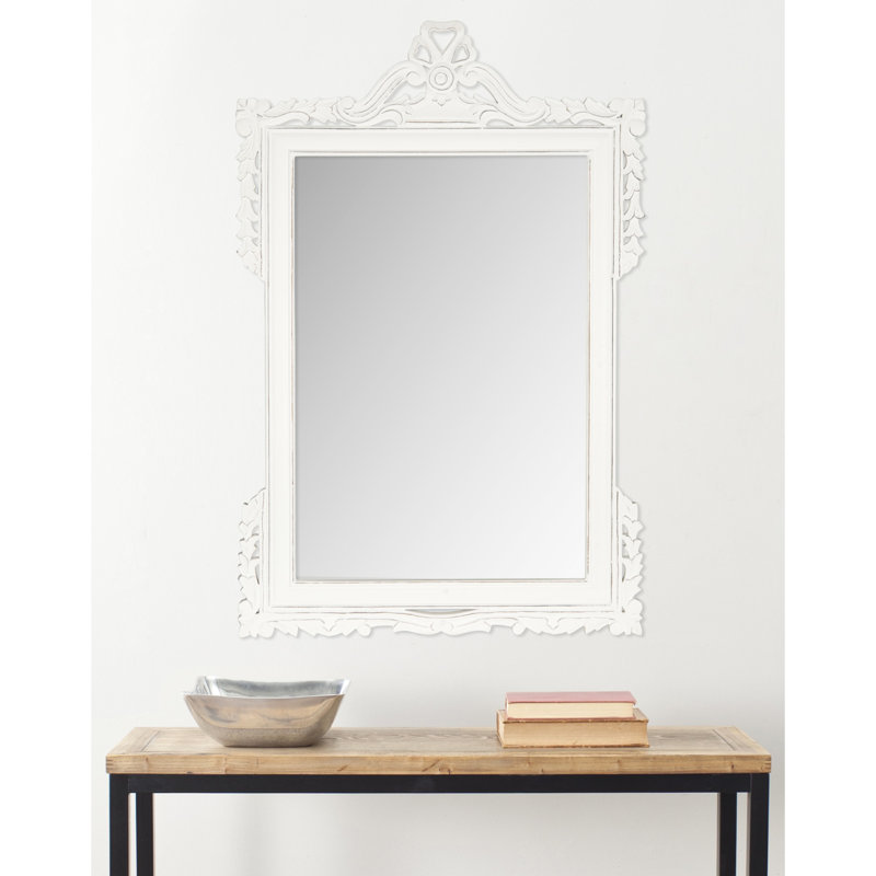 Kazbek Engineered Wood Wall Mirror, White